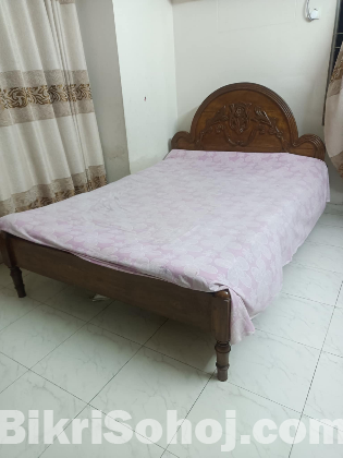 শিলকড়ই কাঠের ডাবল খাট